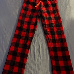 Red and Black Plaid Pajama Pants